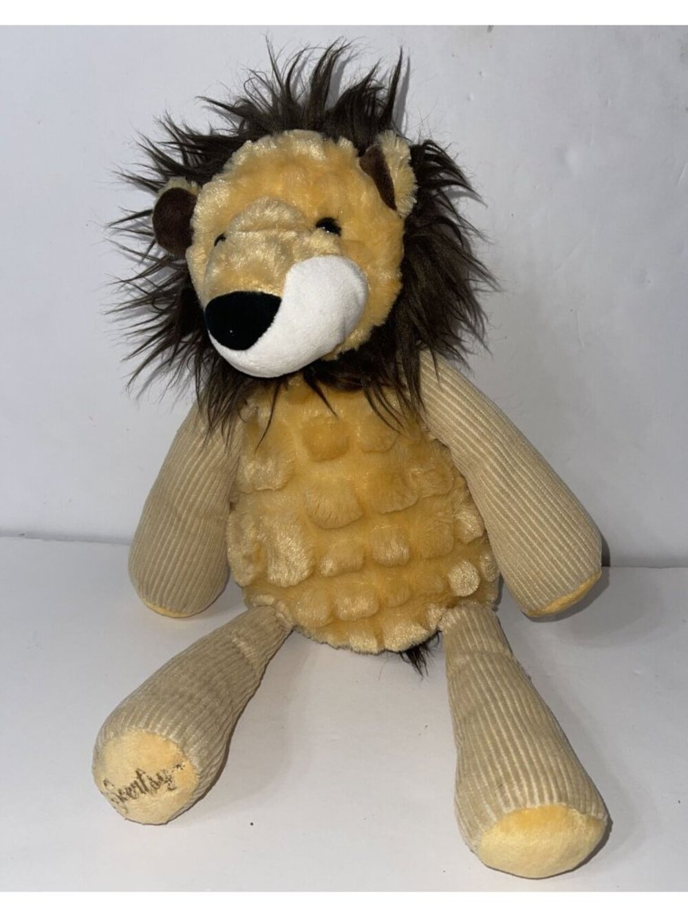 Scentsy Buddy 15" Roarbert Lion Corduroy Tan No Scent Plush Stuffed Animal Toy